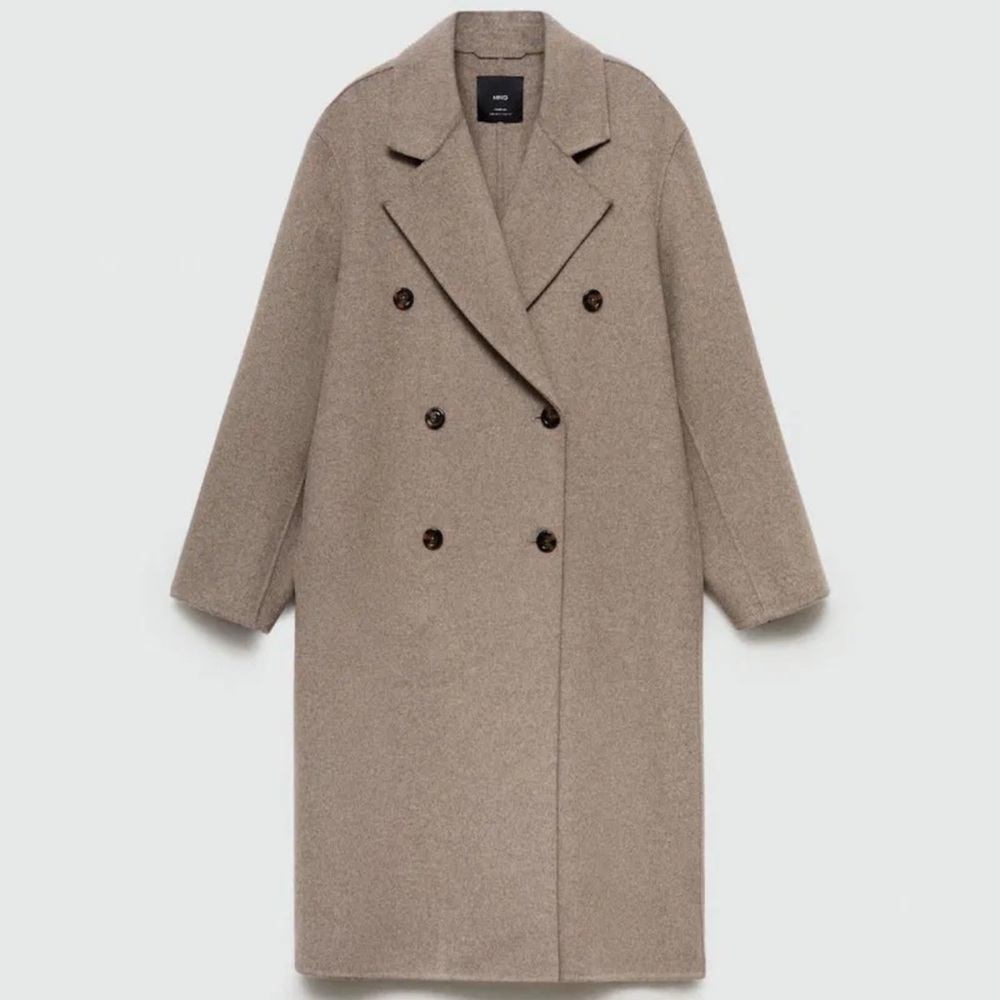 Brown Mango Oversized Wool Coat XS